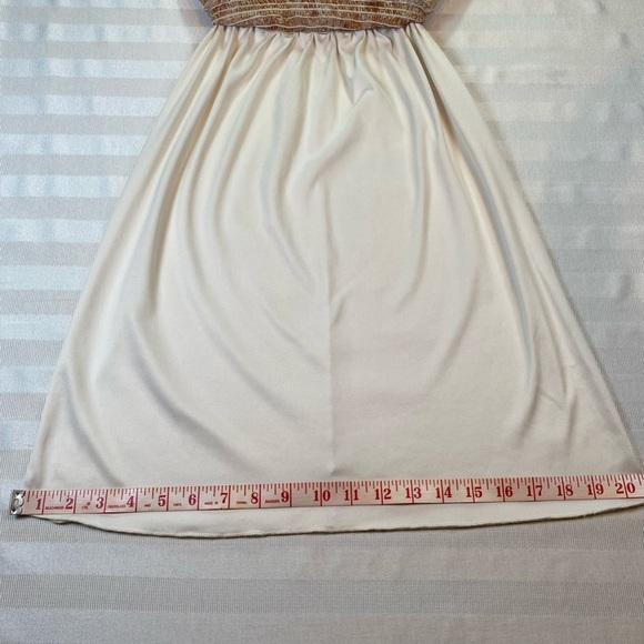 Kate & Lily Dress Short Sleeve Sheer Paisley over Cream Lining Size 4P - Picture 9 of 12